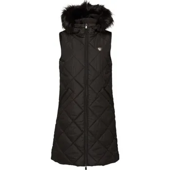 Dámská vesta Dámská dlouhá prošívaná vesta Willard DAGNA XL Černá, Stříbrná