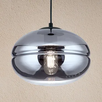 Orion Závěsné světlo Richard, kov černá, sklo kouřové černá, kouřově šedá 1 x 8 W LED - Doprava zdarma