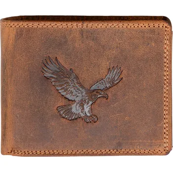 Peněženka WILD Pánská kožená peněženka bez přezky - hnědá - Orel
