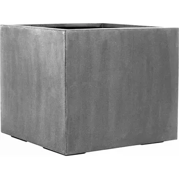 Květináč Pottery Pots Venkovní květináč čtvercový Jumbo M, Grey (barva šedá), kolekce Natural, kompozit Fiberstone, d 70 cm x š 70 cm x v 62 cm, objem cca 294 l