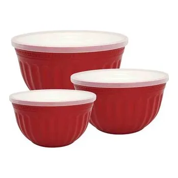 Sada tří plastových misek Alice Red