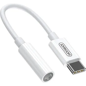 Sluchátka Joyroom adaptér 3,5mm Mini Jack (samice) USB Type C (samec) Bílá
