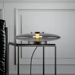 Stolní lampa PURE LED Vitrum šedé sklo/hliník dotykový stmívač - Ø základny 13 cm šedá, kouřově šedá průhledná 1 x 11,6 W LED - Doprava zdarma