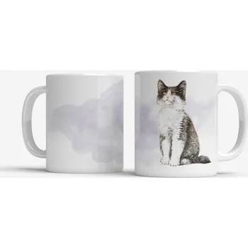 Hrnek s kočkou Norská lesní kočka - Růžová