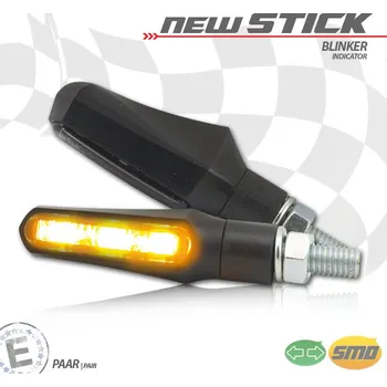 Osvětlení pro motocykl Blinkry na moto SMD "New Stick" LED černé, pár