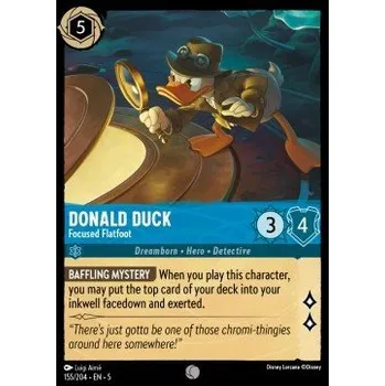Sběratelská karetní hra Lorcana SSK 155/204 Donald Duck - Focused Flatfoot - Shimmering Skies Stav: Near Mint, Verze: NORMAL