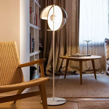 Lampička MARSET Theia P LED stojací lampa 116,4 cm bílá - Ø základny 30 cm; přívodní kabel 200 cm bílá, hnědá 1 x 10,85 W LED - Doprava zdarma