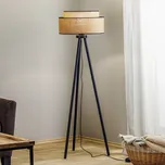 Duolla Stojací lampa Boho jute & černá, výška 145 cm - Délka přívodního kabelu 280 cm přírodní hnědá, černá 1 x 40 W - Doprava zdarma