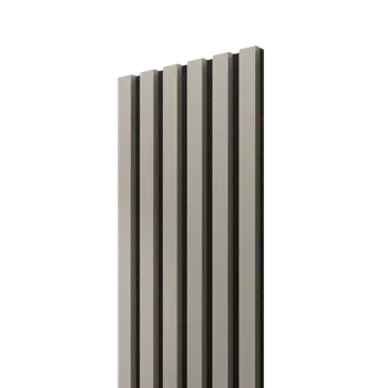 Lamele 3D Akustický panel - PÍSKOVĚ BÉŽOVÁ, MDF + FOLIE FINISH, ČERNÝ akustický podklad FILC, 300 x 2750 mm
