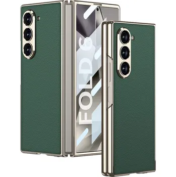 VSECHNONAMOBIL 84955 GKK LEATHER Kryt se sklem pro Samsung Galaxy Z Fold6 5G zelený