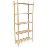 Dřevěný skladový regál Rojaplast 170 x 80 x 40 cm, nosnost 30 kg na polici