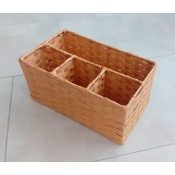 Košík na příbory okrový - košík na příbory okrový, šhv= 27x16x13 cm