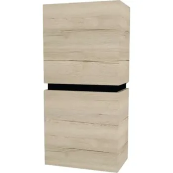 Koupelnový nábytek Koupelnová závěsná skříňka Devo Viva 2.0 levá dub halifax bílý 40 x 84 x 26 cm VV2-S2DL40x26-P29