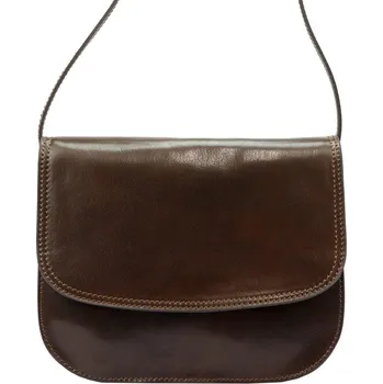 Kabelka Florence Kožená kabelka Florence Zoja tm. hnědá