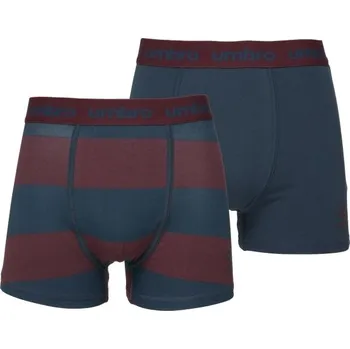 Pánské boxerky Umbro BOXER SHORT 2 PACK S Modrá, Vínová
