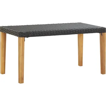 Zahradní nábytek vidaXL Marketos Zahradní lavice 120 cm černá polyratan a masivní akácie