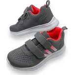 Fashion Dívčí šedé tenisky na suchý zip 02 Barva: Šedá, Velikost: 33