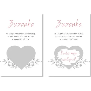 Party nádobí Personal Stírací los pro svědkyni - Minimalist Floral Barva: Zlatá