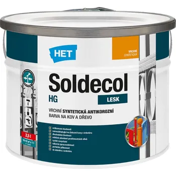 barva na kov HET Soldecol HG rychleschnoucí syntetická antikorozní barva na kov a dřevo 2.5 l SHG 4400 modrá středná