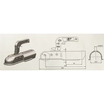 Tažné zařízení STEELPRESS | Závěsné zařízení (kloub) 1300 kg pr60mm kulaté, dvě horní díry