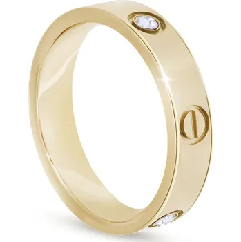 Prsten biju Pozlacený prstýnek 14k z chirurgické oceli 4000447 Velikost prstenu - obvod: 61 mm