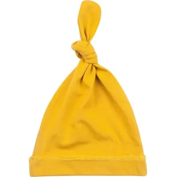 Kojenecká čepice TIMBOO Novorozenecká čepička s uzlem Ocher