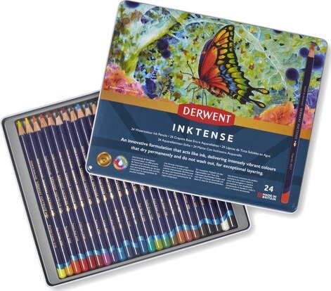 Akvarelové pastelky Derwent Inktense 24 ks