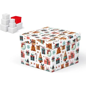 Dárková krabička MFP krabice dárková vánoční C-V009-F 18x18x13cm 5371165