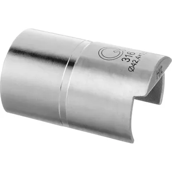Zábradlí Spojka trubky a krycí lišty Spojka trubky a krycí lišty, krycí lišta O42,4 x 1,5 mm, trubka O42,4 x 2 mm, Easy Hit, nerez. ocel 316, surová
