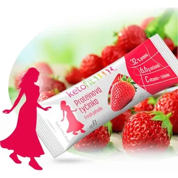 Keto dieta KetoFit Ultra low carb 14x 60 g Fresh jahoda