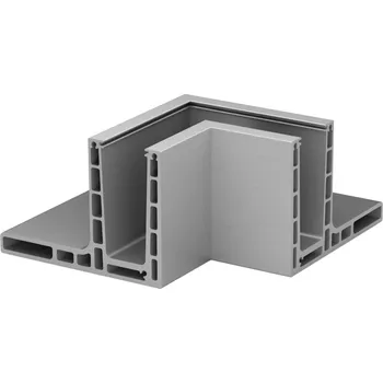 Zábradlí Easy Glass Prime "F", základní profil roh, horní montáž Easy Glass Prime "F", základní profil roh, horní montáž, vnitřní roh, hliník, kartáčovaný, eloxovaný