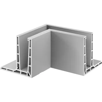 Zábradlí Easy Glass Pro "F", základní profil roh, horní montáž Easy Glass Pro "F", základní profil roh, horní montáž, vnější roh, hliník, kartáčovaný, eloxovaný