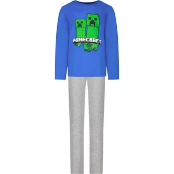 Chlapecké pyžamo Minecraft pyžamo Creeper modré dlouhé dětské Velikost pyžama: 6 let (116 cm)