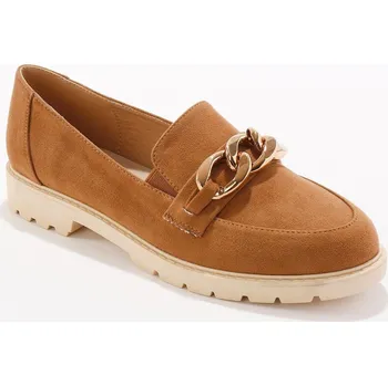 Dámské mokasíny Mokasíny s ozdobným řetízkem béžová 39