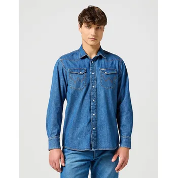 Pánská košile Pánská jeans košile Wrangler Blue 112357735 Velikost: M