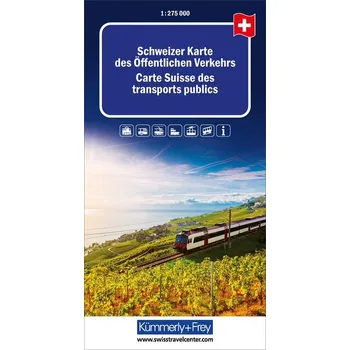 Kümmerly+Frey Schweizer Karte des öffentlichen Verkehrs 1:275.000 - Hallwag Kümmerly+Frey AG
