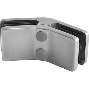 Zábradlí Spojka skla, 135°, MOD 42, 6 - 12,76 mm, bez gumové vložky, nerez. ocel 316, kartáčovaná