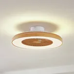 Lindby LED stropní ventilátor Teleo, Ø 58 cm, barva dřeva, CCT - Stříška - Ø 16 cm, výška 6,5 cm; Ø ventilátoru 29 cm dřevěná struktura, bílá LED 37 W celkem - Doprava zdarma