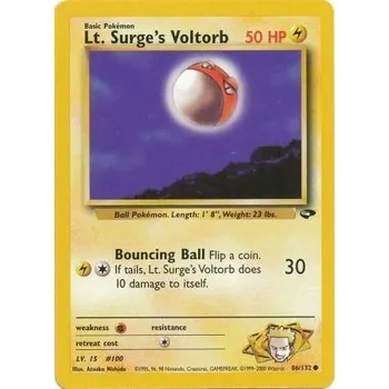 Sběratelská karetní hra Pokémon GC 086/132 Lt. Surge's Voltorb - Gym Challenge Stav: Near Mint