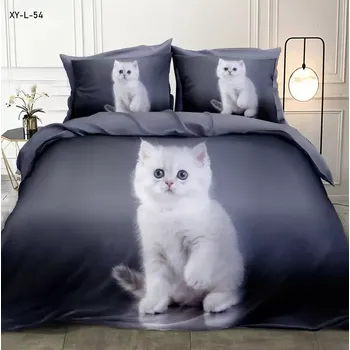 Povlečení OBOUSTRANNÉ BAVLNĚNÉ POVLEČENÍ s 3D efektem na 2 postele BÍLÉ KOTĚ + PROSTĚRADLO ZDARMA !