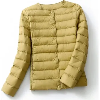 Dámská softshellová bunda Dámská prošívaná péřová bunda na přechodné období Barva: Žlutá, Velikost: 3XL