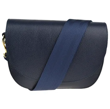 Kabelka NovaKabelka.cz Kožená italská crossbody kabelka Ramona Blu s přídavným popruhem II