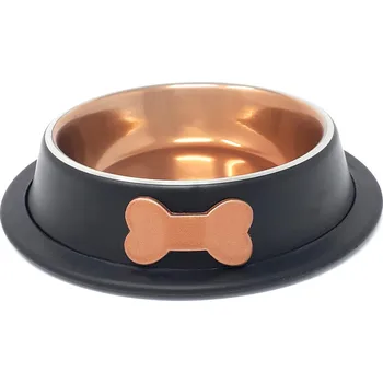 Miska pro psa PROFIZOO Miska nerezová protiskluzová 710 ml Černá (měděná kost)