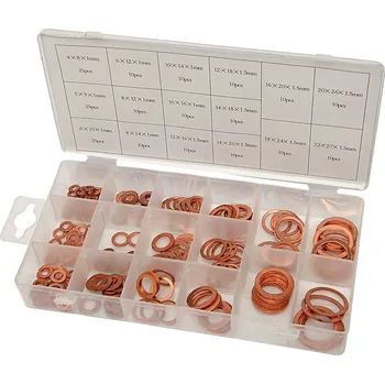 podložka Sortiment měděných podložek 4 - 22 mm, 205 dílů (TrueTech)