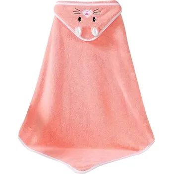 Dětská osuška s kapucí super měkká | ručník pro miminka - oranžová kočka