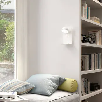 Lampička Bover Beddy A/02 LED nástěnné bílá s USB-Port - průměr svíticí části je 10 cm LED 4,2 W celkem - Doprava zdarma