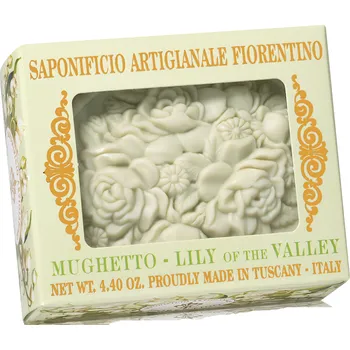 Mýdlo Saponificio Artigianale Fiorentino Sa Fiorentino - Přírodní tuhé mýdlo Konvalinka a Lilie 1 ks - 125 g