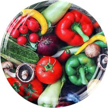 Víčko na zavařovací sklenici TORO Víčko na zavařovací sklenice 10ks, 66mm, motiv zelenina