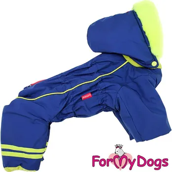 Obleček pro psa FOR MY DOGS Overal YELLOW, membrána, modrý Velikost: 12/S