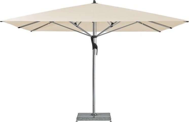 Glatz Profesionální slunečník Fortello, Glatz, čtvercový 350x350 cm (3,5x3,5 m), rám eloxovaný hliník, potah polyester 220 g/m2 barva off white